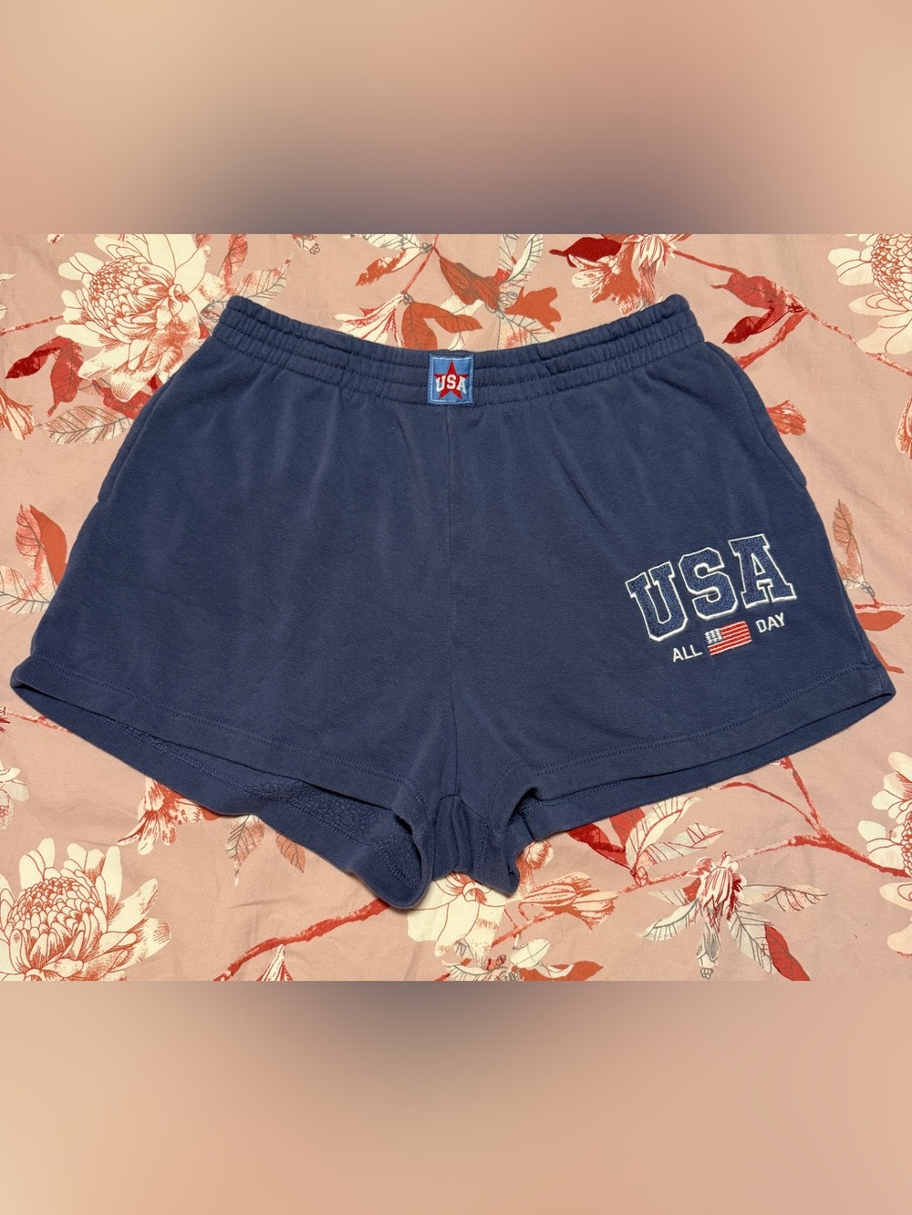 Zoe + Liv Navy USA Graphic Athletic Shorts